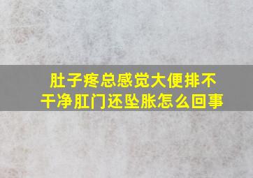 肚子疼总感觉大便排不干净肛门还坠胀怎么回事