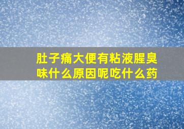 肚子痛大便有粘液腥臭味什么原因呢吃什么药