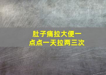 肚子痛拉大便一点点一天拉两三次