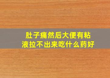 肚子痛然后大便有粘液拉不出来吃什么药好