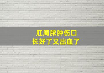 肛周脓肿伤口长好了又出血了