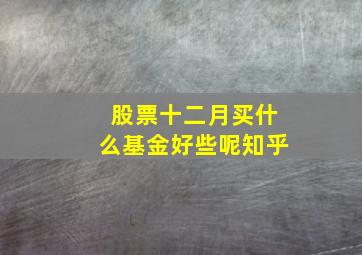 股票十二月买什么基金好些呢知乎