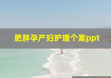 肥胖孕产妇护理个案ppt