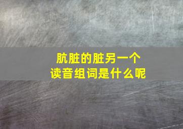 肮脏的脏另一个读音组词是什么呢