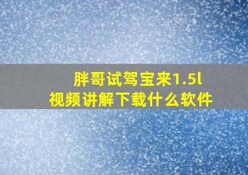 胖哥试驾宝来1.5l视频讲解下载什么软件