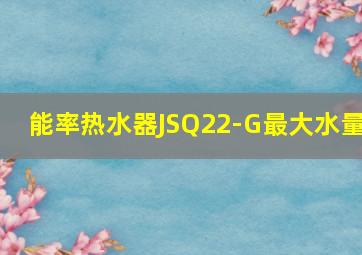 能率热水器JSQ22-G最大水量