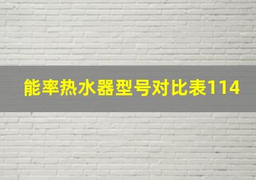 能率热水器型号对比表114