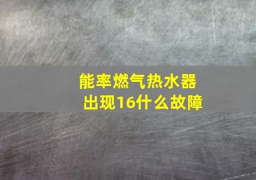 能率燃气热水器出现16什么故障