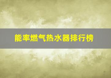 能率燃气热水器排行榜