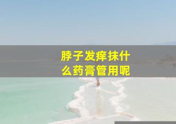 脖子发痒抹什么药膏管用呢