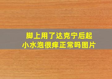 脚上用了达克宁后起小水泡很痒正常吗图片