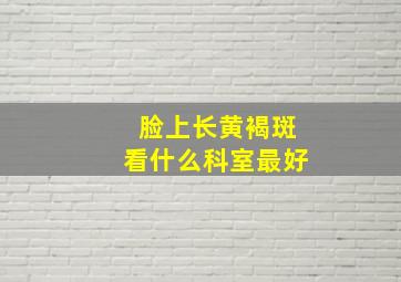 脸上长黄褐斑看什么科室最好