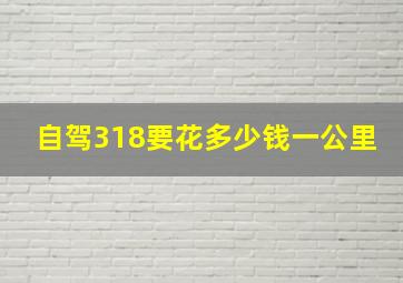 自驾318要花多少钱一公里