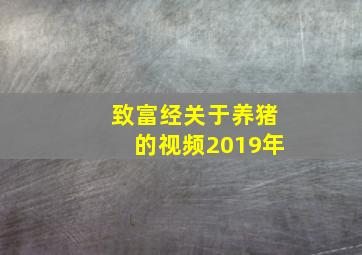 致富经关于养猪的视频2019年