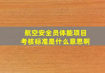 航空安全员体能项目考核标准是什么意思啊