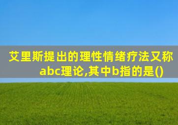 艾里斯提出的理性情绪疗法又称abc理论,其中b指的是()