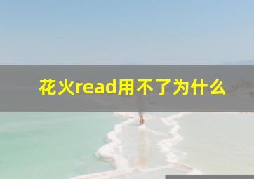 花火read用不了为什么