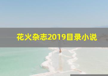 花火杂志2019目录小说