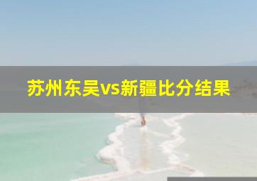 苏州东吴vs新疆比分结果