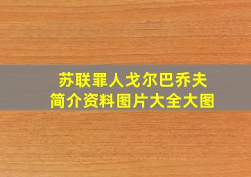 苏联罪人戈尔巴乔夫简介资料图片大全大图