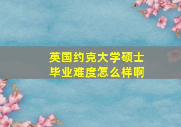 英国约克大学硕士毕业难度怎么样啊