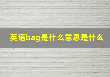 英语bag是什么意思是什么