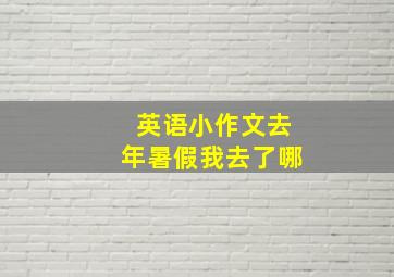 英语小作文去年暑假我去了哪