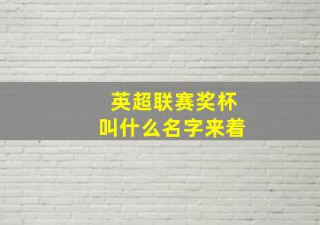 英超联赛奖杯叫什么名字来着