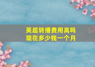 英超转播费用高吗现在多少钱一个月