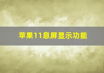 苹果11息屏显示功能