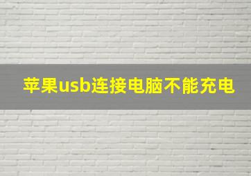 苹果usb连接电脑不能充电