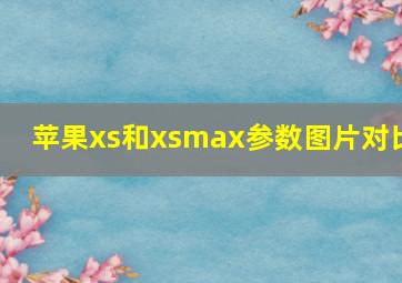 苹果xs和xsmax参数图片对比