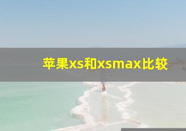 苹果xs和xsmax比较