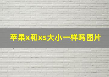 苹果x和xs大小一样吗图片