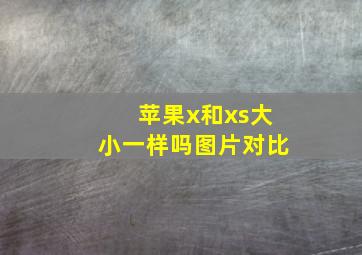 苹果x和xs大小一样吗图片对比