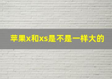 苹果x和xs是不是一样大的