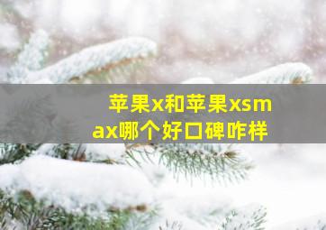 苹果x和苹果xsmax哪个好口碑咋样