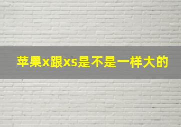 苹果x跟xs是不是一样大的