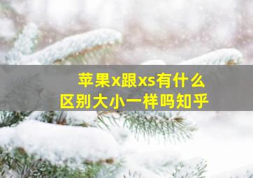 苹果x跟xs有什么区别大小一样吗知乎