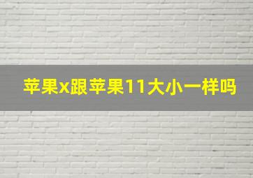 苹果x跟苹果11大小一样吗