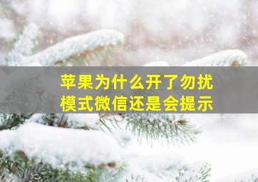 苹果为什么开了勿扰模式微信还是会提示