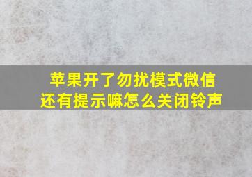 苹果开了勿扰模式微信还有提示嘛怎么关闭铃声