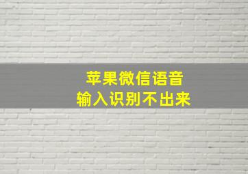 苹果微信语音输入识别不出来