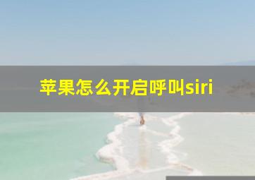 苹果怎么开启呼叫siri