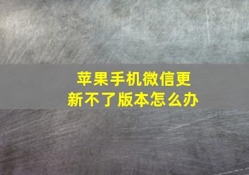 苹果手机微信更新不了版本怎么办