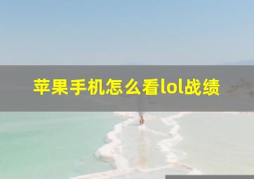 苹果手机怎么看lol战绩