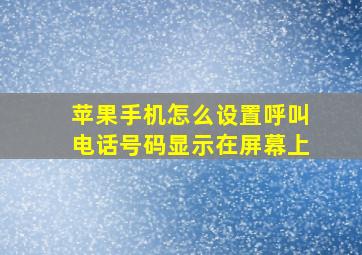 苹果手机怎么设置呼叫电话号码显示在屏幕上