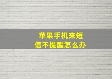 苹果手机来短信不提醒怎么办