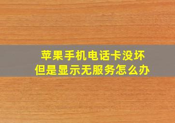 苹果手机电话卡没坏但是显示无服务怎么办