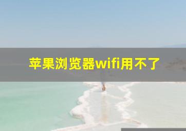 苹果浏览器wifi用不了